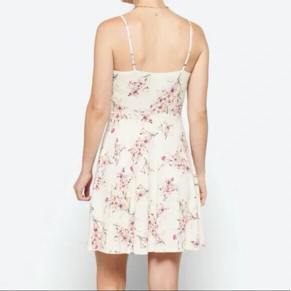 Nine Britton Leslie Dress Women's Small Ivory‎ Floral Fit Flare Sleeveless Soft - Picture 2 of 13